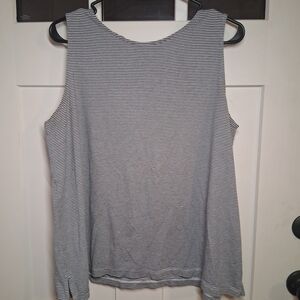 LOFT Navy and White Striped Tank Top